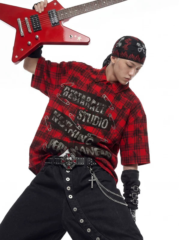 Plaid Print Short Sleeve Shirt 2