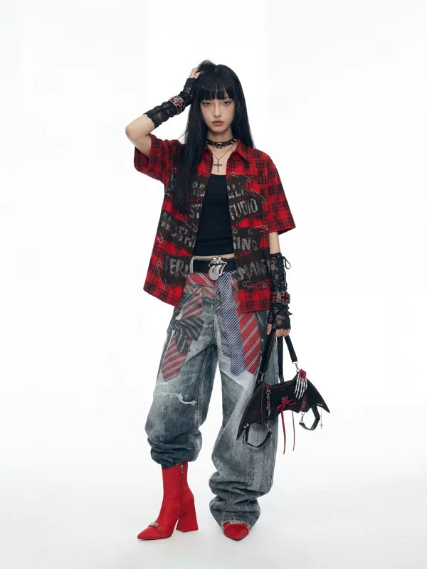 Plaid Print Short Sleeve Shirt 5