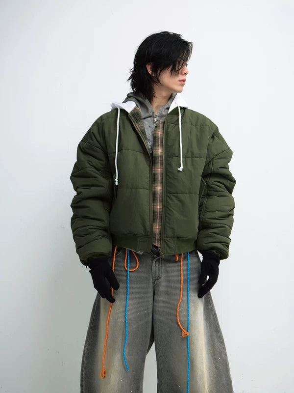 Plaid Reversible Hooded Cotton-Padded Jacket 2