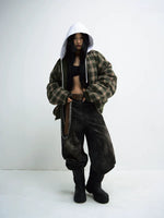 Plaid Reversible Hooded Cotton-Padded Jacket 3