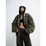 5769531630214,5769531630215,5769531630216, Plaid Reversible Hooded Cotton-Padded Jacket