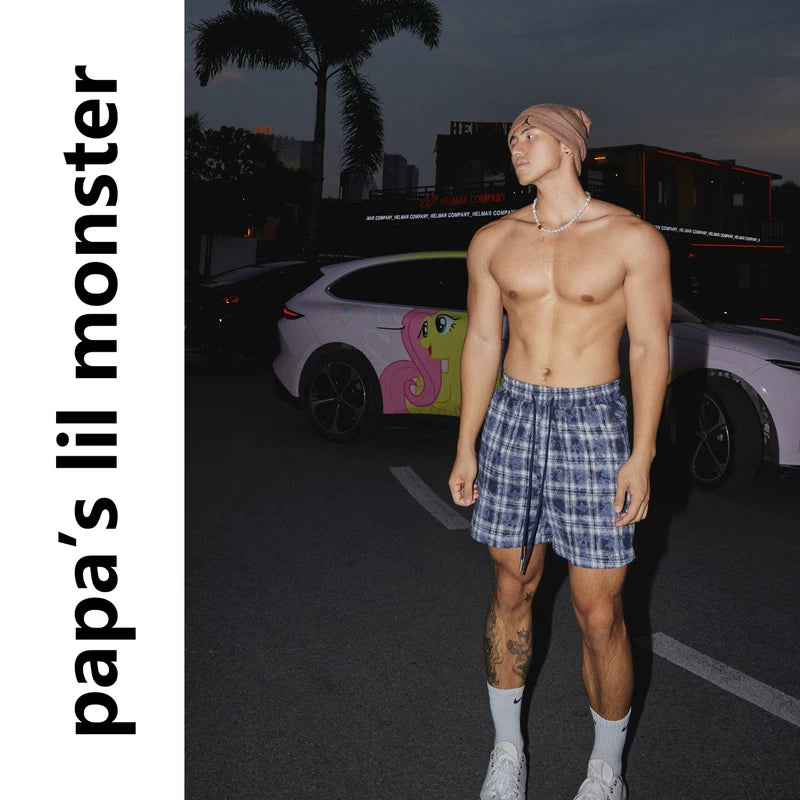 6261547055996,6064449651824,6064449651826,6064449651828, Plaid Rhinestone Long-Sleeve Shirt and Shorts