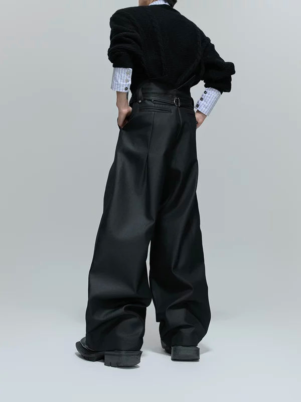 Pleated Belted Wide-Leg Pants 3