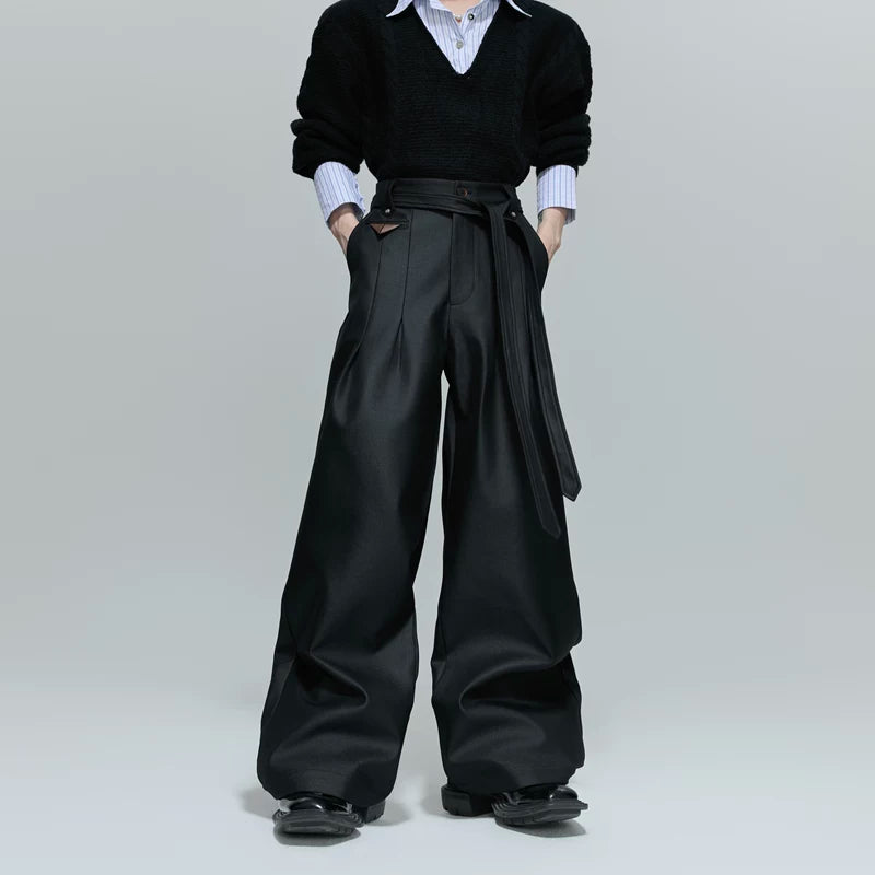 5927207069824,5927207069825,5927207069826,5927207069827, Pleated Belted Wide-Leg Pants