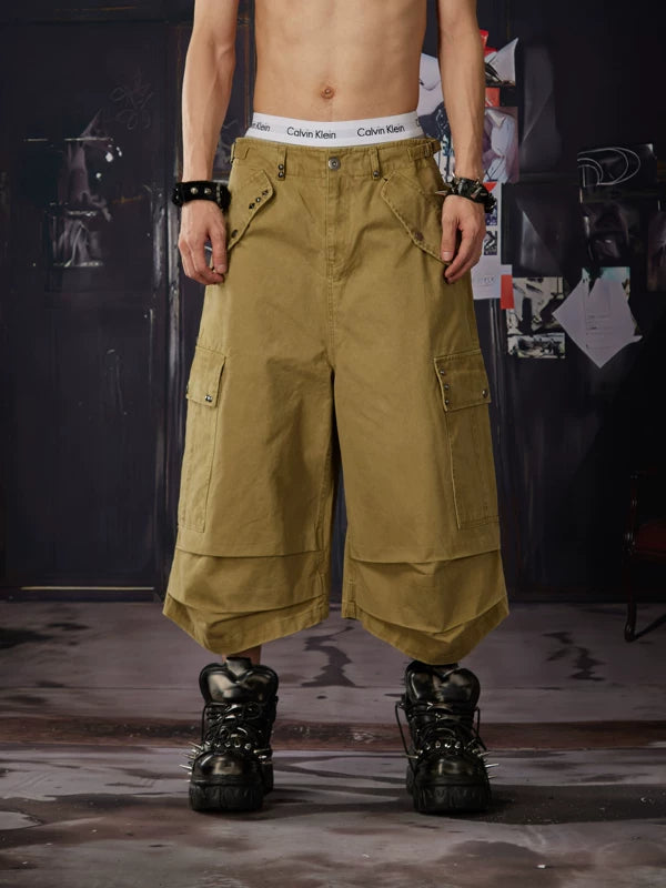 ,6077646949930,6077646949931,6077646949932,6077646949933, Pleated Cargo Capri Pants