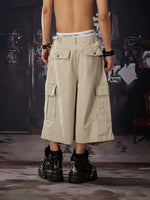 Pleated Cargo Capri Pants 5