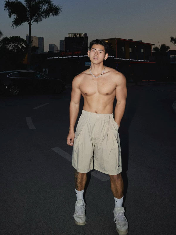 Pleated Cargo Shorts Pants 1