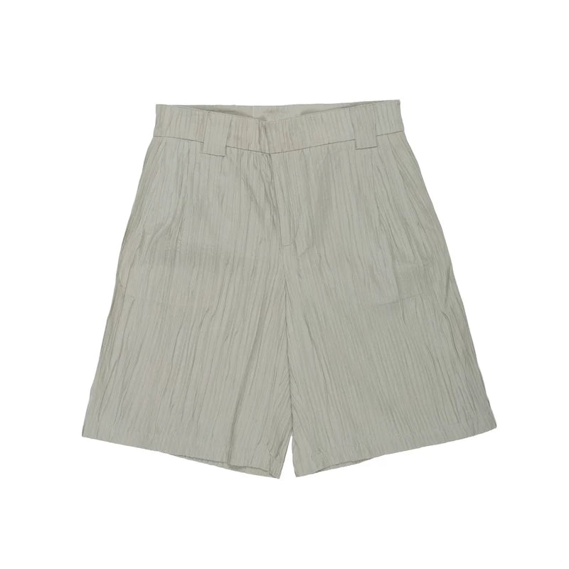 Pleated Cotton Casual Shorts 2