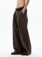 Pleated Double-Breasted Striped Wide-Leg Pants 5