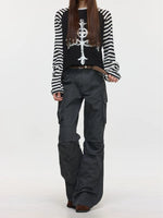 Pleated Flared Multi-Pocket Cargo Pants 3