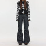 6173630323757,6173630323758,6173630323759,6173630323760, Pleated Flared Multi-Pocket Cargo Pants