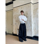 Pleated Heavyweight Wide-Leg Casual Pants 1