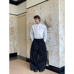 Pleated Heavyweight Wide-Leg Casual Pants 5
