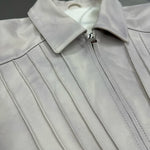 Pleated Lambskin Short Zip Jacket 4