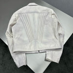 Pleated Lambskin Short Zip Jacket 5