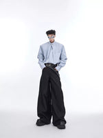 Pleated Long-Sleeve Shirt with Ribbon Detail 3