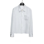 6124475265407,6124475265408,6124475265409, Pleated Satin Long-Sleeve Shirt