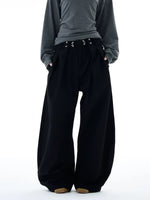 Pleated Striped Wide Leg Pants 1