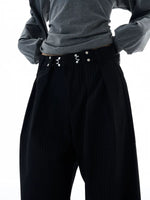 Pleated Striped Wide Leg Pants 5