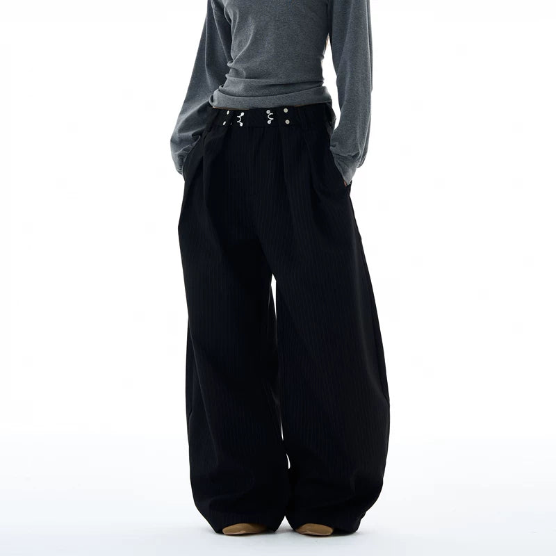 5910581141563,5910581141564,5910581141565,5910581141566,5910581141567, Pleated Striped Wide Leg Pants
