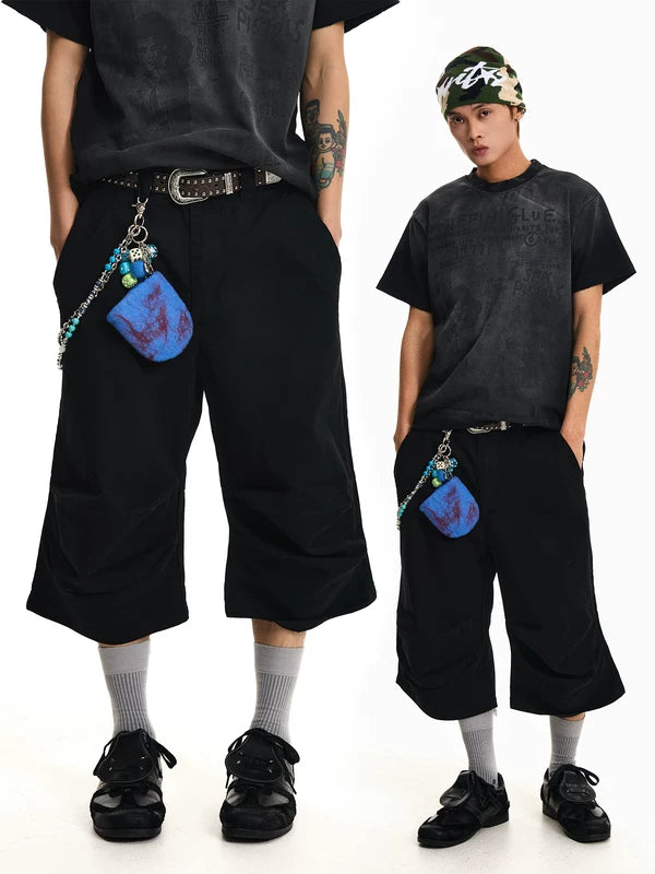 Pleated Wide-Leg Capri Pants 1