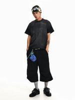 Pleated Wide-Leg Capri Pants 4