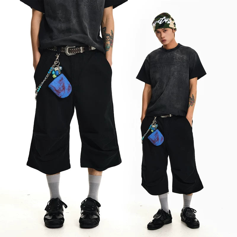 6207206586612,6207206586613,6207206586614, Pleated Wide-Leg Capri Pants