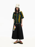 Pleated Wide Leg Cropped Denim Pants 5