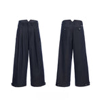 5915227778068,5749848533900,5749848533901,5749848533902, Pleated Wide-Leg Raw Denim Pants