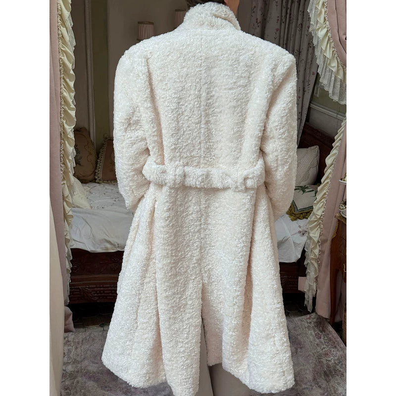 Plush Long Lapel Belted Coat 5