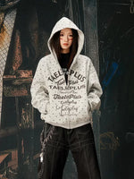 Polka Dot Graphic Zip-Up Hoodie 1