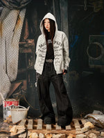Polka Dot Graphic Zip-Up Hoodie 5