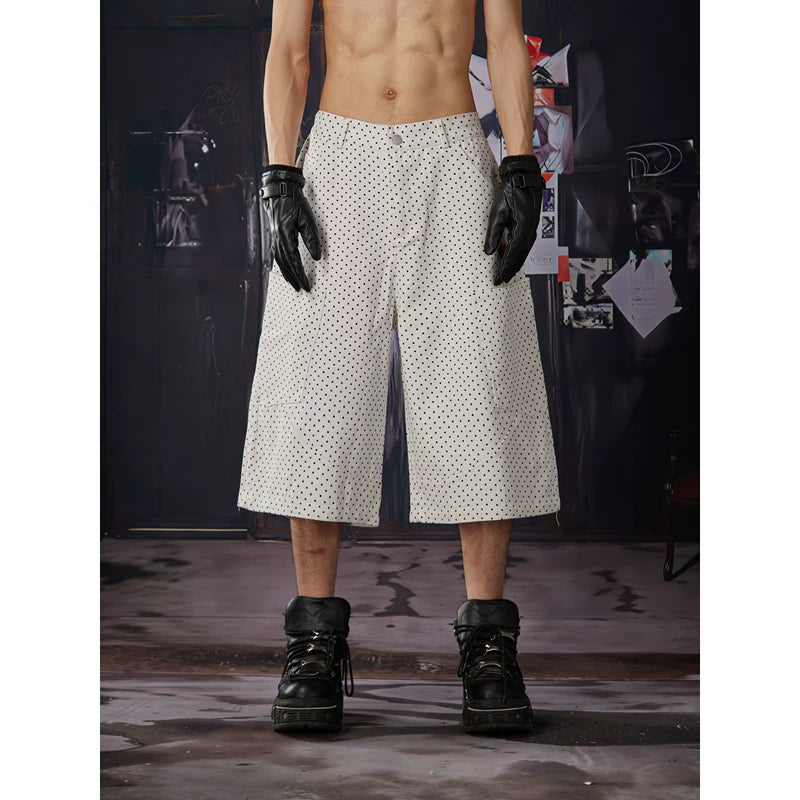 6077626365443,6077626365444,6077626365445,6077626365446, Polka Dot Loose-Fit Cotton Pants