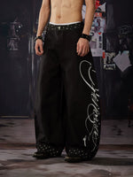 Polka Dot Patchwork Wide-Leg Pants 2