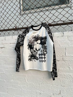 Polka Dot Raglan Sleeve Graphic T-Shirt 1