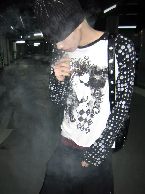 Polka Dot Raglan Sleeve Graphic T-Shirt 2