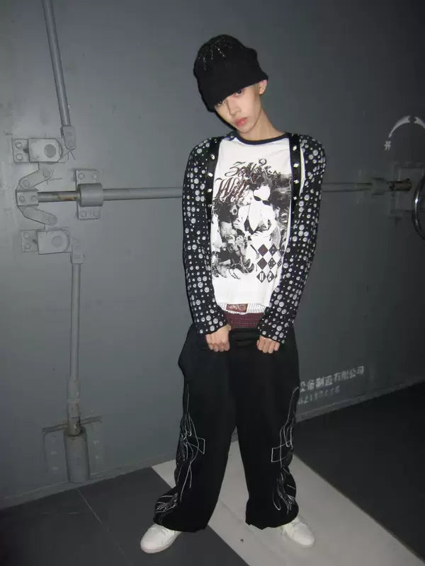 Polka Dot Raglan Sleeve Graphic T-Shirt 3