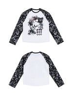 Polka Dot Raglan Sleeve Graphic T-Shirt 5