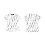 6079858445357,6079858445358,6079858445359,6079858445360, Polka Dot Rhinestone Cutout Slim T-Shirt