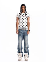 Polka Dot Slim Fit Rhinestone T-Shirt 4