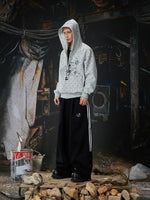 Polka Dot Zip-Up Graphic Hooded Sweatshirt 5