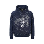 6031718556481,6031718556482,6031718556483, Polka Dot Zip-Up Graphic Hooded Sweatshirt