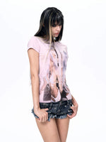 Portrait Print Slim Fit T-Shirt 2