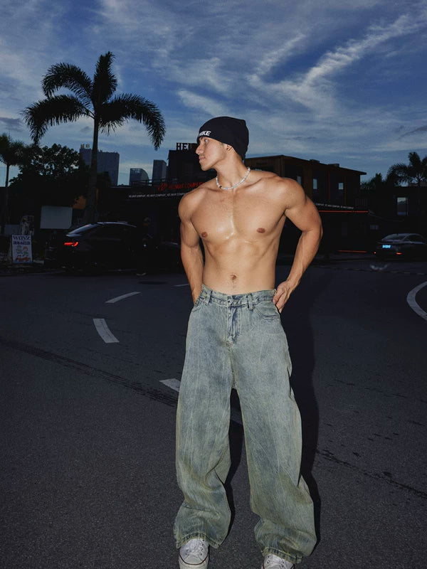 Post-Apocalyptic Style Wide Leg Jeans 3
