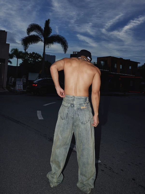 Post-Apocalyptic Style Wide Leg Jeans 5