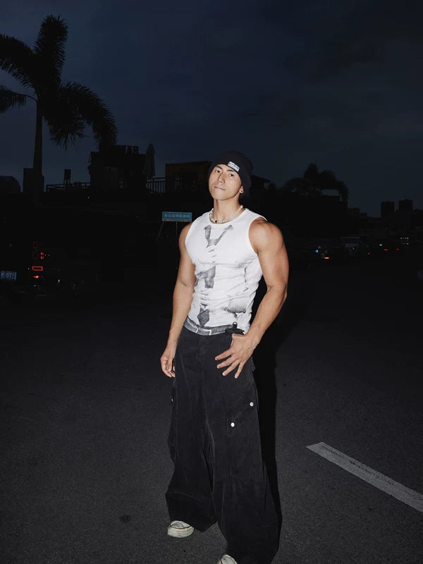 Printed Ribbed Muscle Tank Top 2