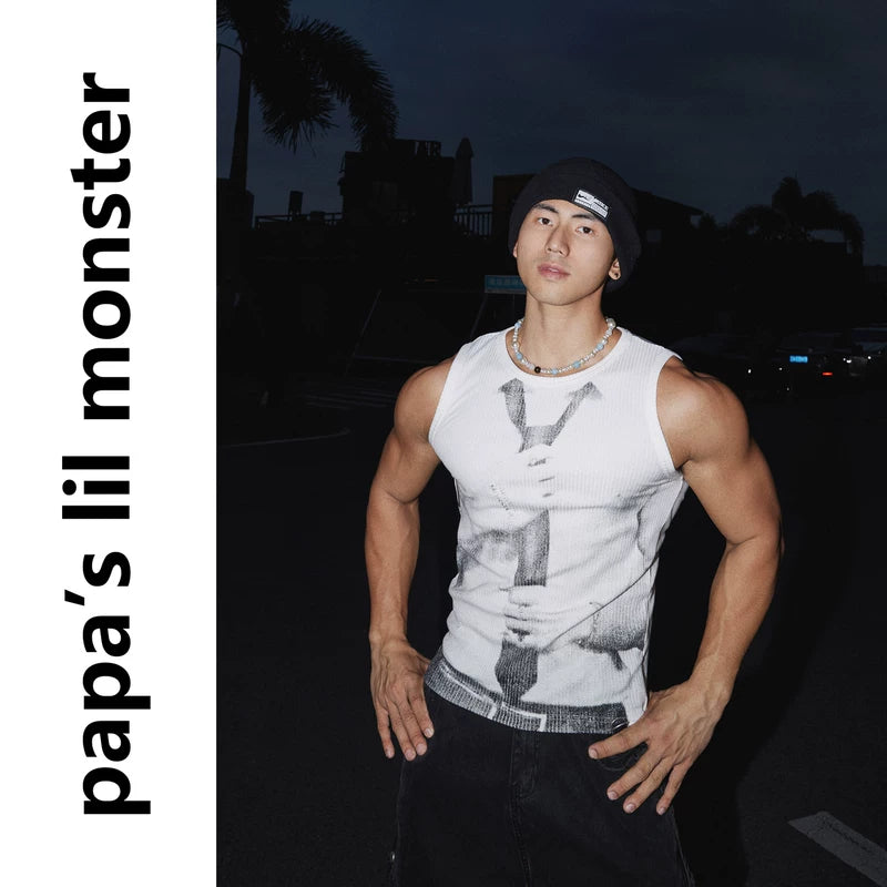 6138294118057,6138294118058,6138294118059,6161522095858, Printed Ribbed Muscle Tank Top