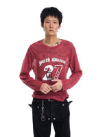 Printed Sheer Mesh Long-Sleeve T-Shirt 3