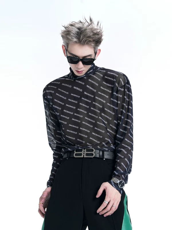 Printed Turtleneck Base Layer T-Shirt 1