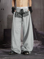 Printed Wide-Leg Ripped Sweatpants 3